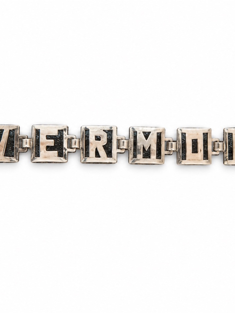 VERMONT vintage link bracelet in silvertone metal.